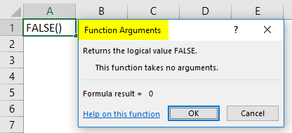 False function in excel 1-2