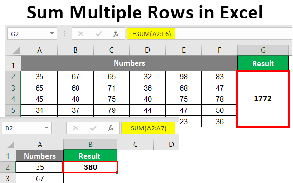 Sum multiple Rows in Excel