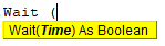 Syntax VBA Pause