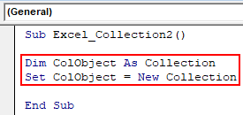 VBA Collection Example 2-2