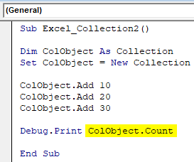 VBA Collection Example 2-6