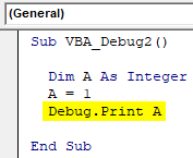 VBA Debug Print Example 2-4