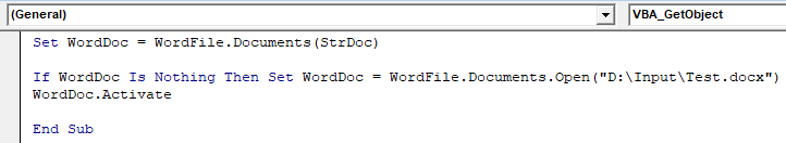 Setting WordDoc