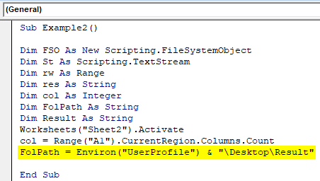 Information function ENVIRON