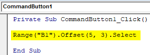 VBA OFFSET Example 2-1