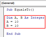 VBA Operator Example 1.2