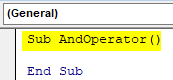 VBA Operator Example 4.1