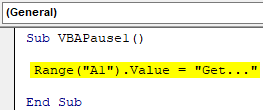 VBA Pause Example 1.2