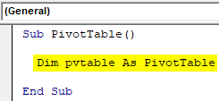 VBA Pivot Table Example 1-1