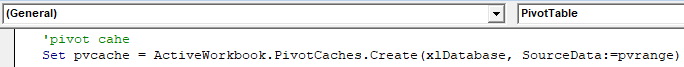 Set the pivot cache