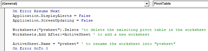 VBA Pivot Table Example 1-7