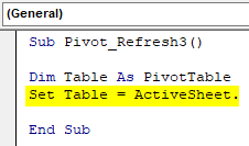 VBA Refresh PivotTable Example 2.5