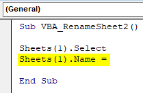VBA Rename Sheet Example 3.3