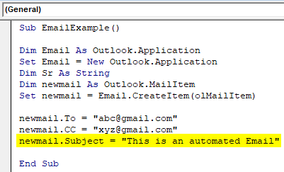 VBA Send Email From Excel 14