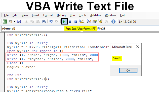 VBA Write Text File