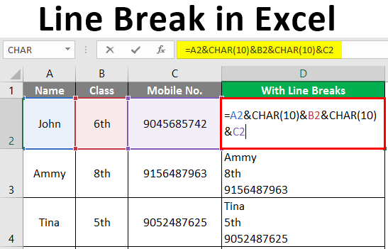 Line Break in Excel 