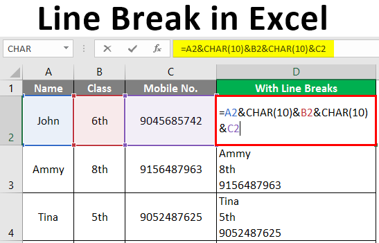 excel add new line in cell