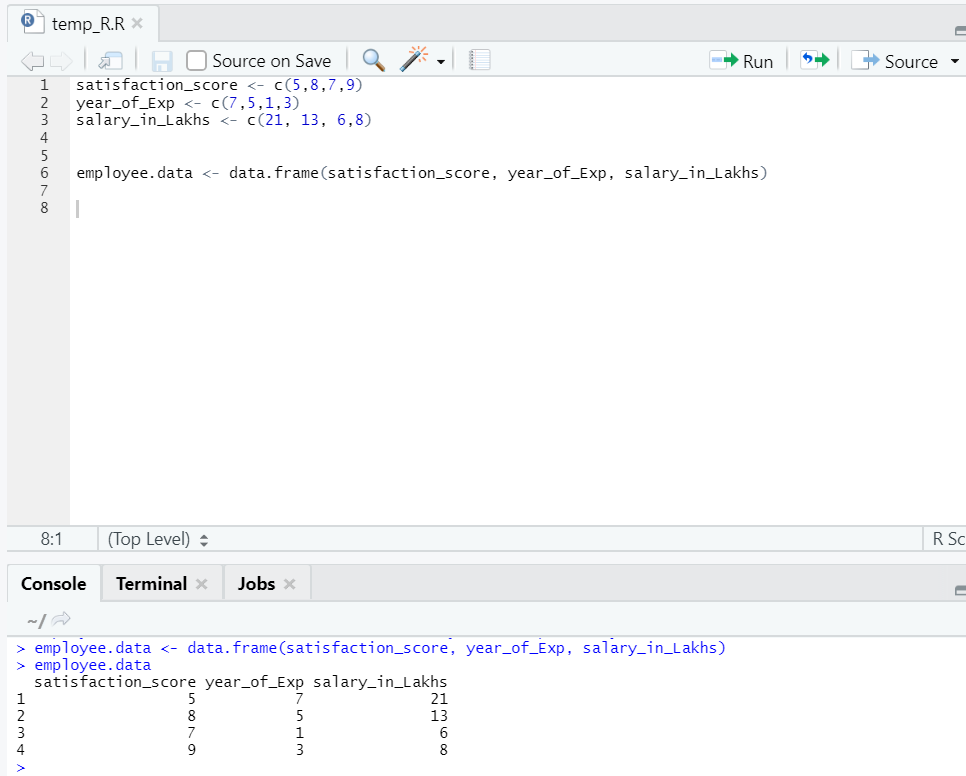 Linear Regression in R - Example 1