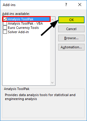 Analysis ToolPak Add-In method 2-5