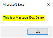 output of message box