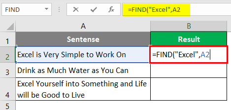 search for text in excel 1-4