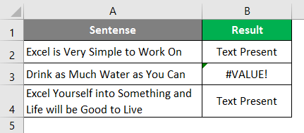 search for text in excel Step -7