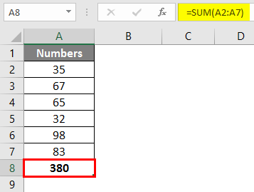 sum of multiple rows in excel 1-3