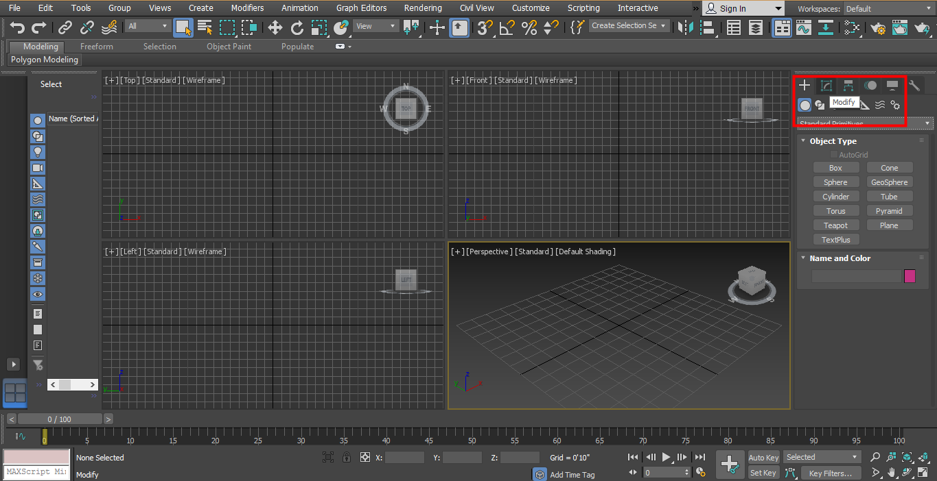 3D Max Models - options in the common panel 2