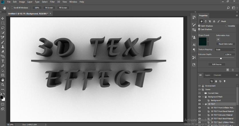3D text effect final