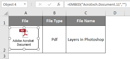 Embedded PDF File Object 