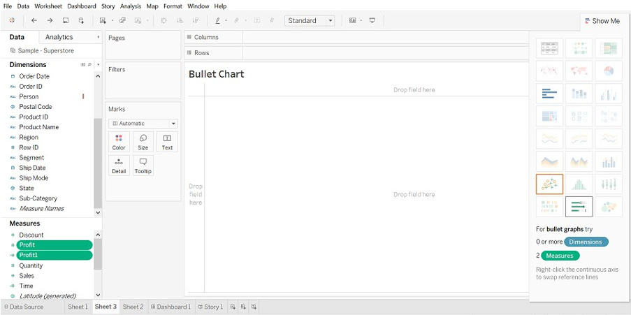 Tableau Chart Types Bullet Chart 3