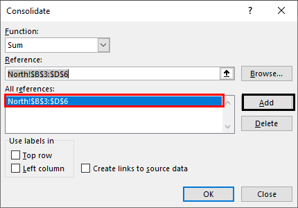 Consolidation in excel 2-5