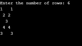Cross Pattern of Numbers