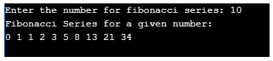 Fibonacci Series in C