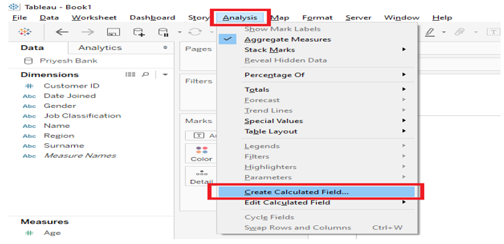 Tableau Functions - Calculated field