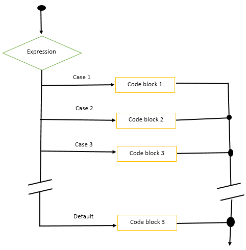 Flow Diagram of Switch Statement in C++