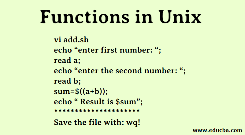 Functions in Unix