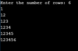 Number Patterns in C Example 2