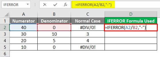 IFERROR Formula in Excel 1-4