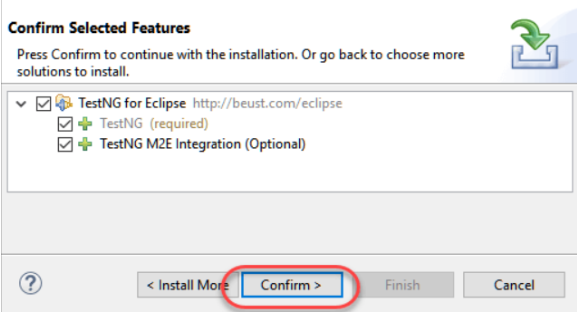 Confirm Selected Features