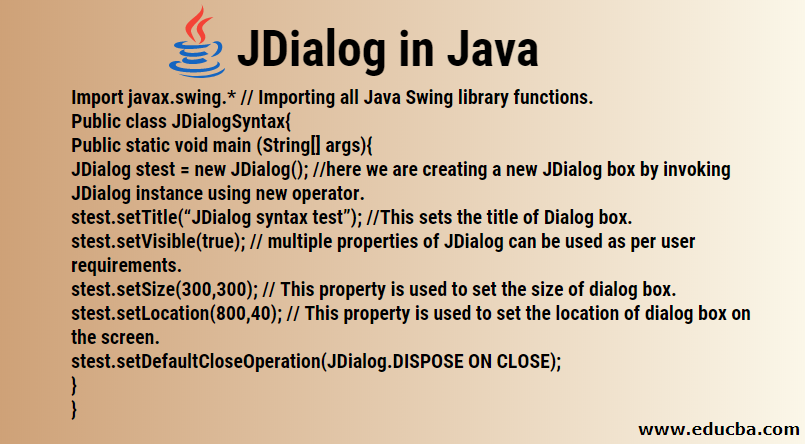JDialog in Java