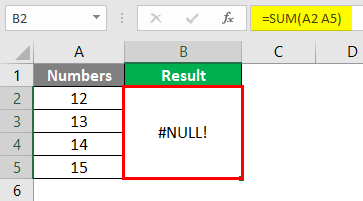 #NULL! Error -2