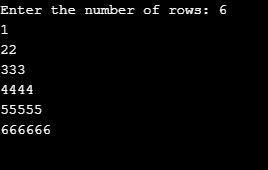 Number Patters in C Example 3