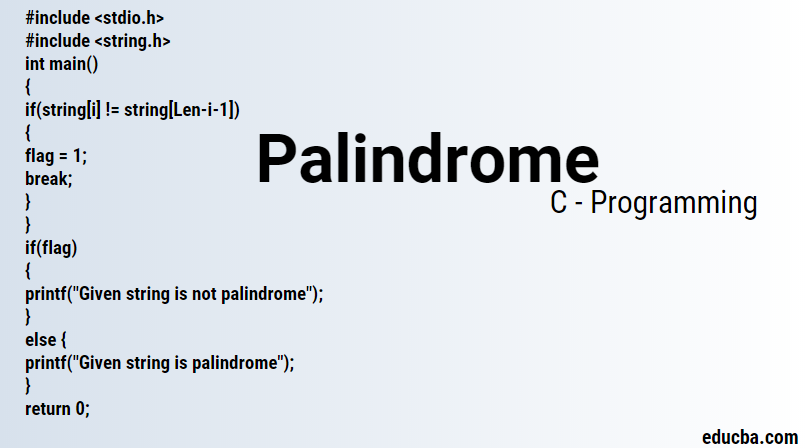 Palindrome in C Programming