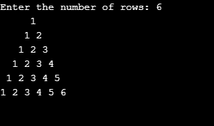 Number Patterns in C Example 1