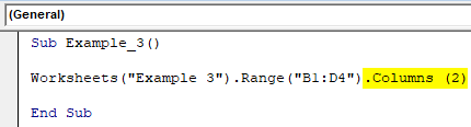 VBA Columns Example 3-5