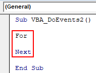 VBA DoEvents Example 2-2