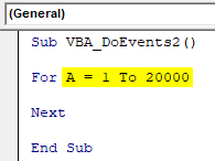 VBA DoEvents Example 2-3