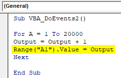 VBA DoEvents Example 2-5