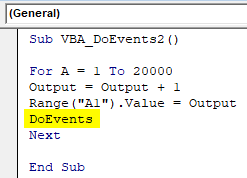 VBA DoEvents Example 2-6